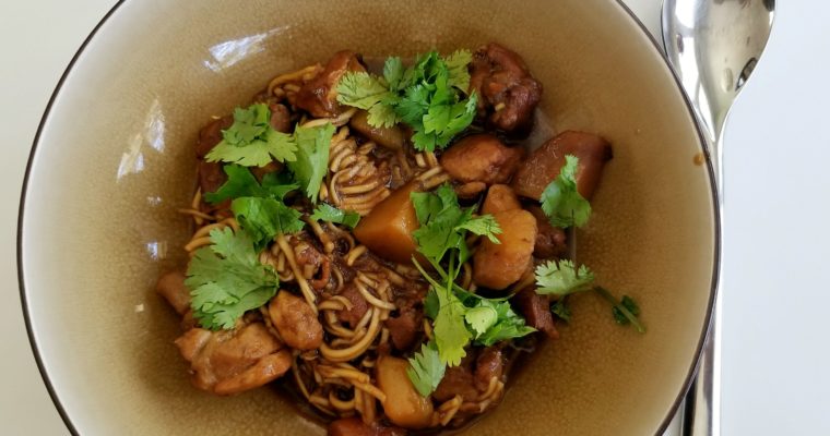 Korean-ish chicken stew with noodles