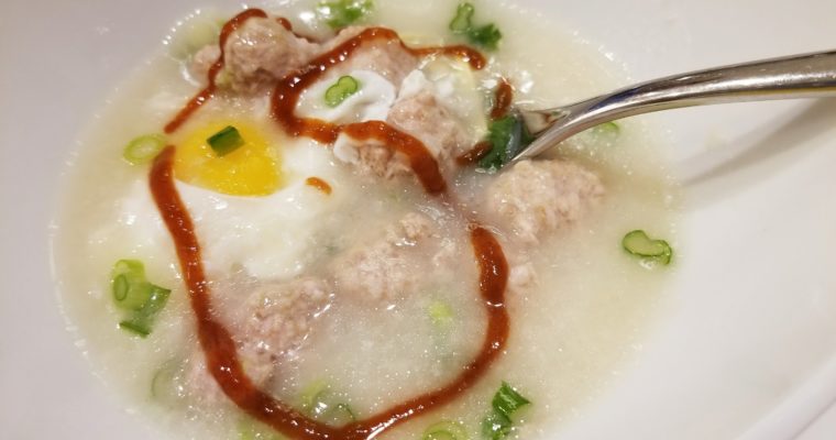 Thai Rice Soup with Pork Meatballs, Instant Pot