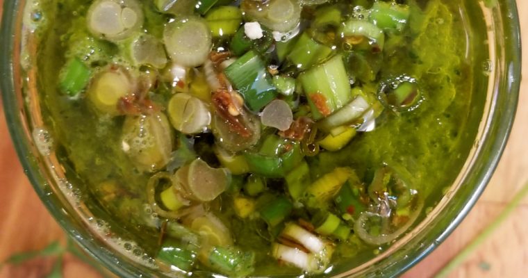 Low-waste chimichurri with roasted veggies